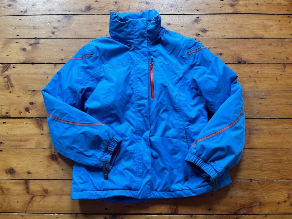 Lands End Winter Jacket Size L 14-16 Blue Insulated Ski Coat